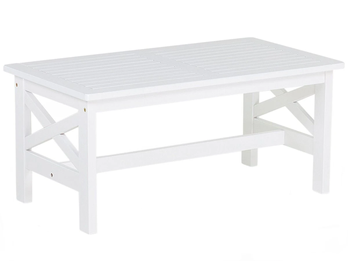 Mesa De Jardín De Madera De Acacia Blanca 100 X 55 Cm BALTIC - Imagen 2