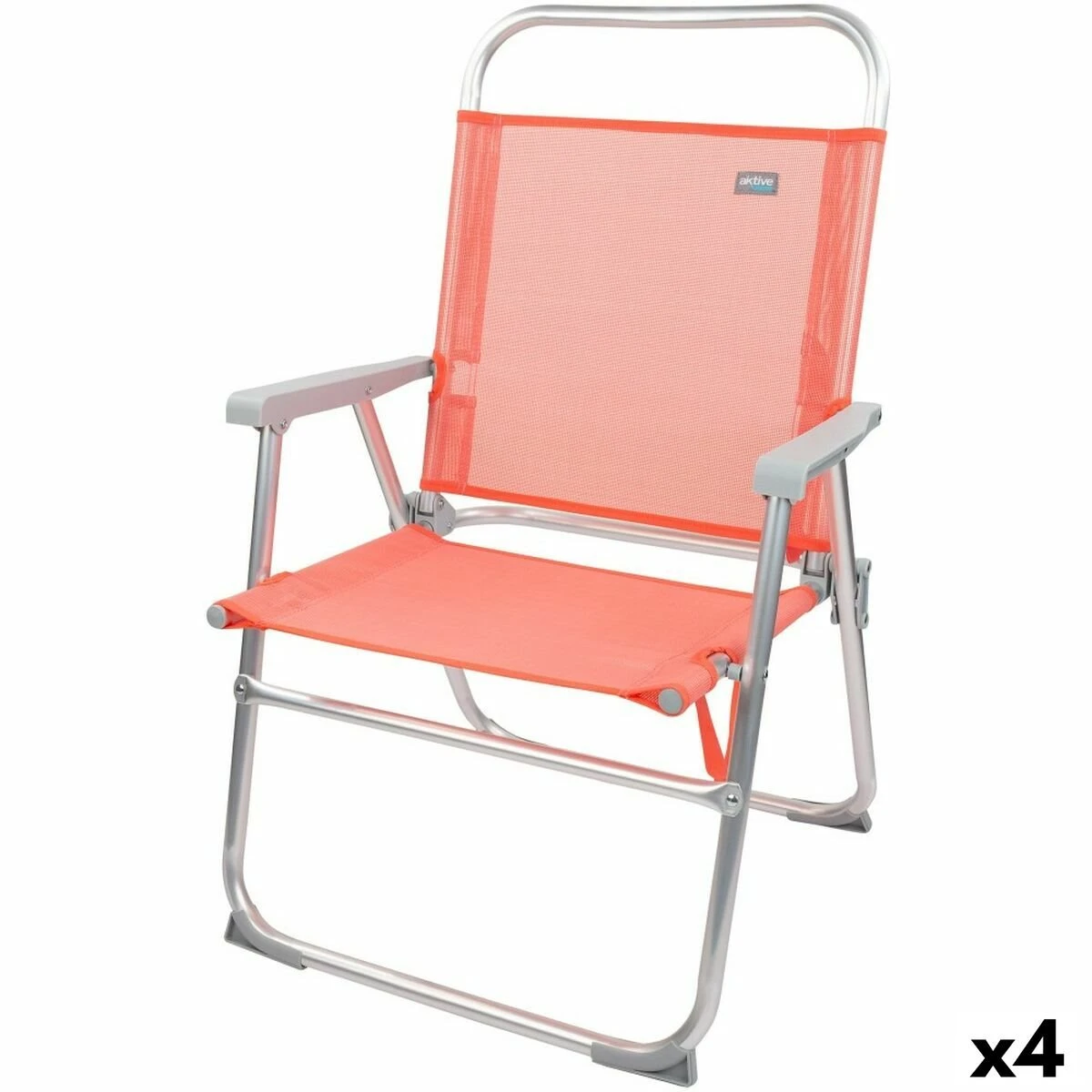 Silla Plegable Aktive Flamingo Coral 48 X 88 X 50 Cm (4 Unidades)