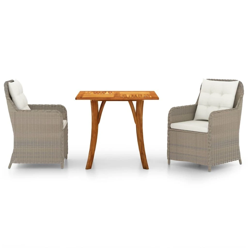 Juego De Comedor Para Jardín De 3 Piezas Marrón VidaXL - Imagen 2