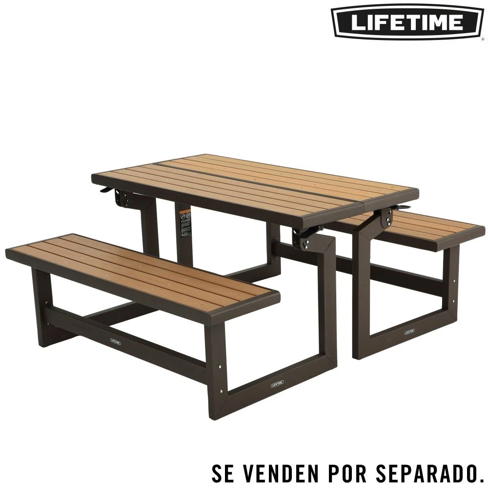 Banco Convertible En Mesa Color Madera LIFETIME - Imagen 6