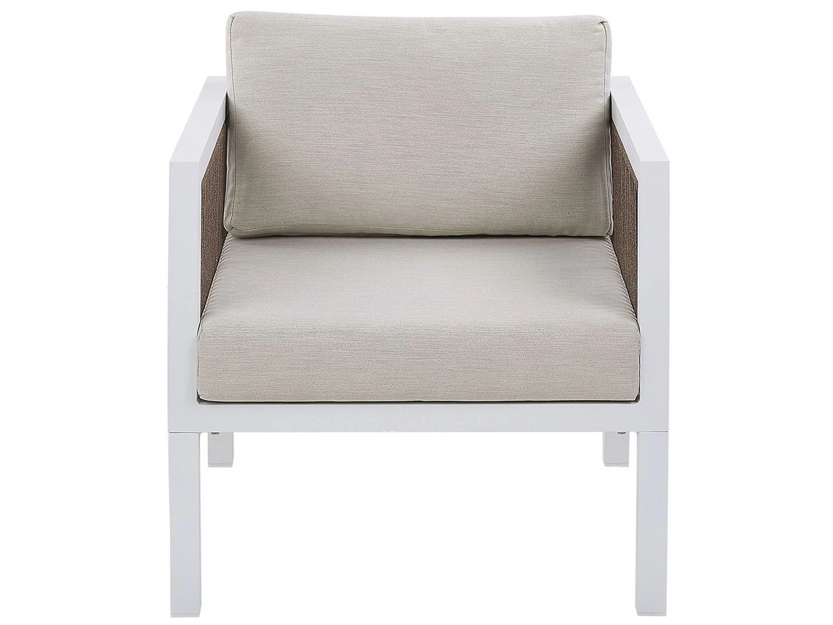 Conjunto De Jardín 5 Plazas De Metal Blanco/marrón/beige BORELLO - Imagen 5