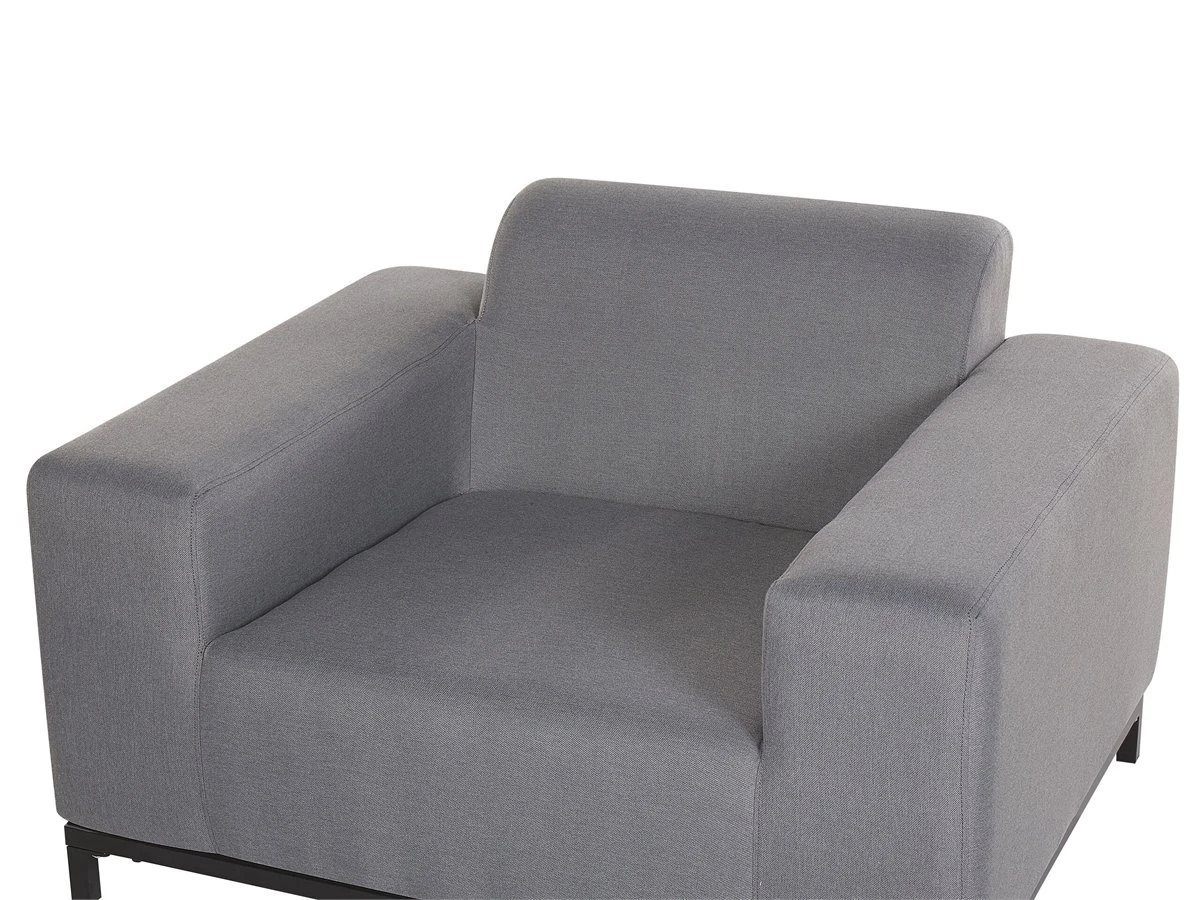 Conjunto De 2 Sillones De Poliéster Gris/negro ROVIGO - Imagen 8