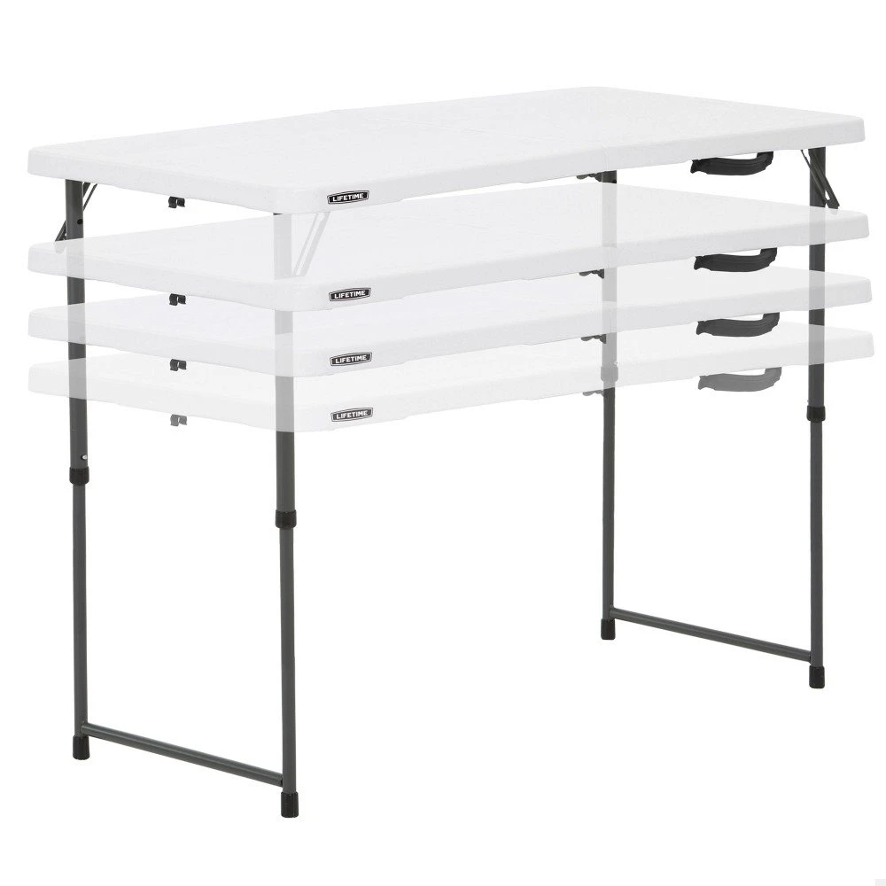 Mesa Plegable Ajustable En Altura Blanco LIFETIME 122 X 61 X 56-91 Cm