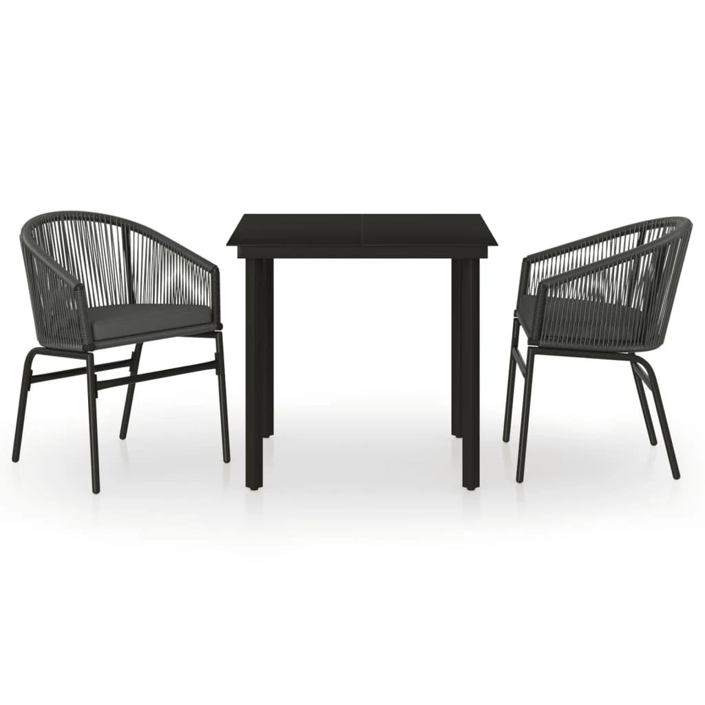 Juego De Comedor De Jardín 3 Piezas Gris VidaXL - Imagen 2