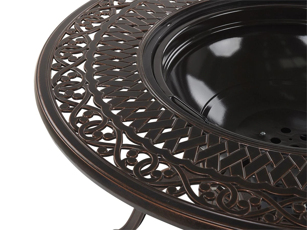 Mesa De Jardín De Metal Marrón Oscuro/beige ⌀ 105 Cm MANFRIA - Imagen 8