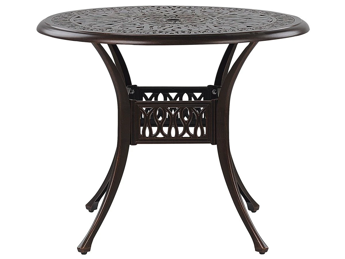 Mesa De Comedor De Metal Marrón Oscuro ⌀ 90 Cm ANCONA - Imagen 2