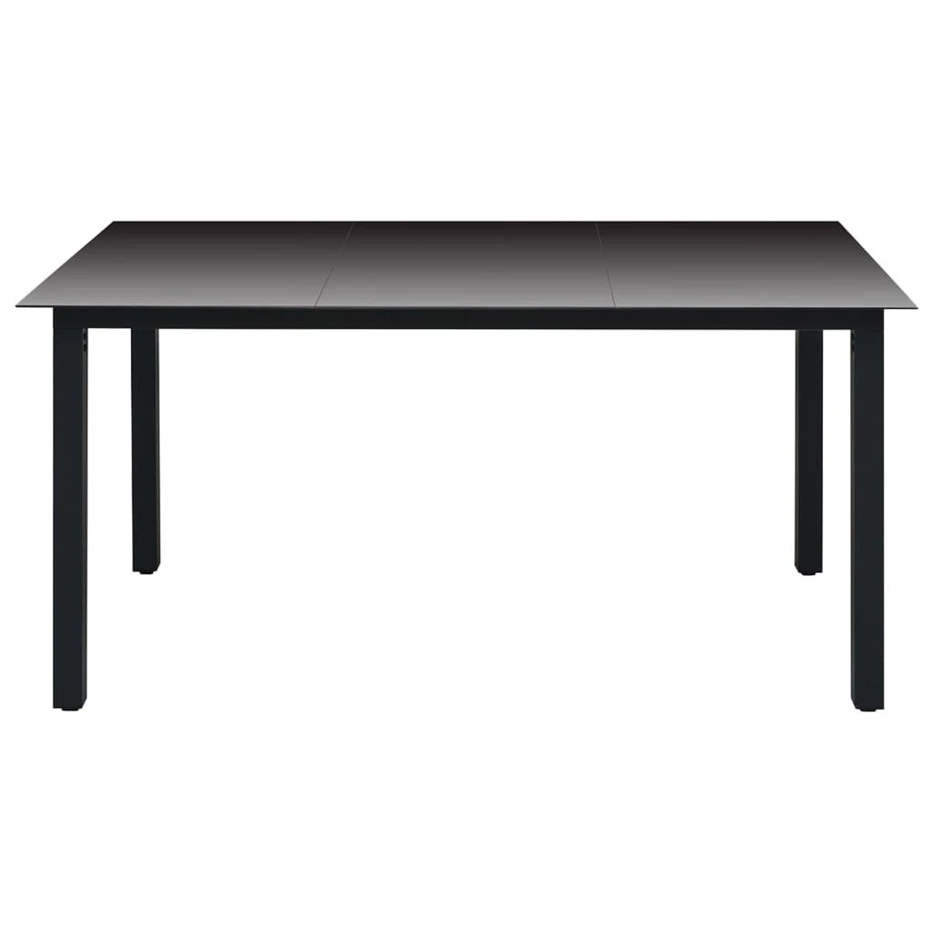 Juego De Comedor Para Jardín 7 Piezas Negro VidaXL - Imagen 4