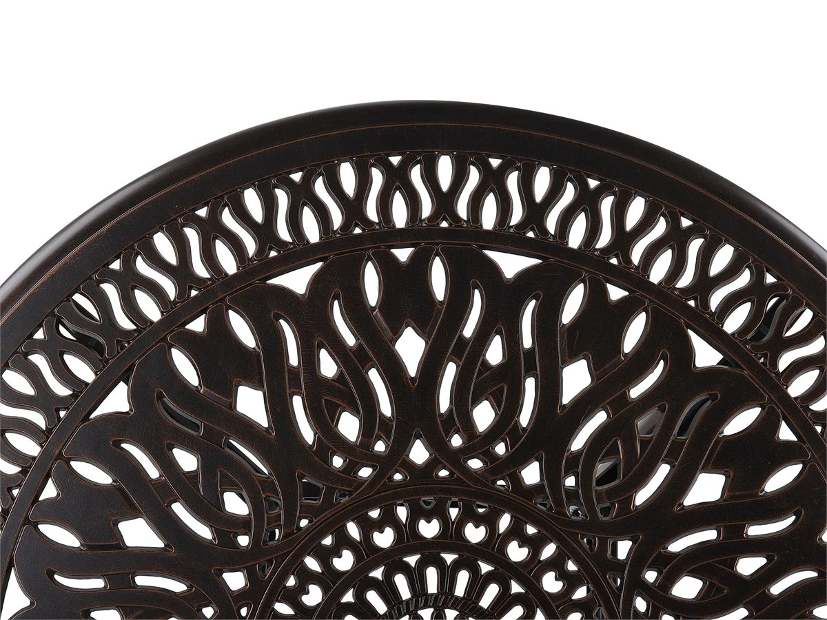 Mesa De Comedor De Metal Marrón Oscuro ⌀ 90 Cm ANCONA - Imagen 6