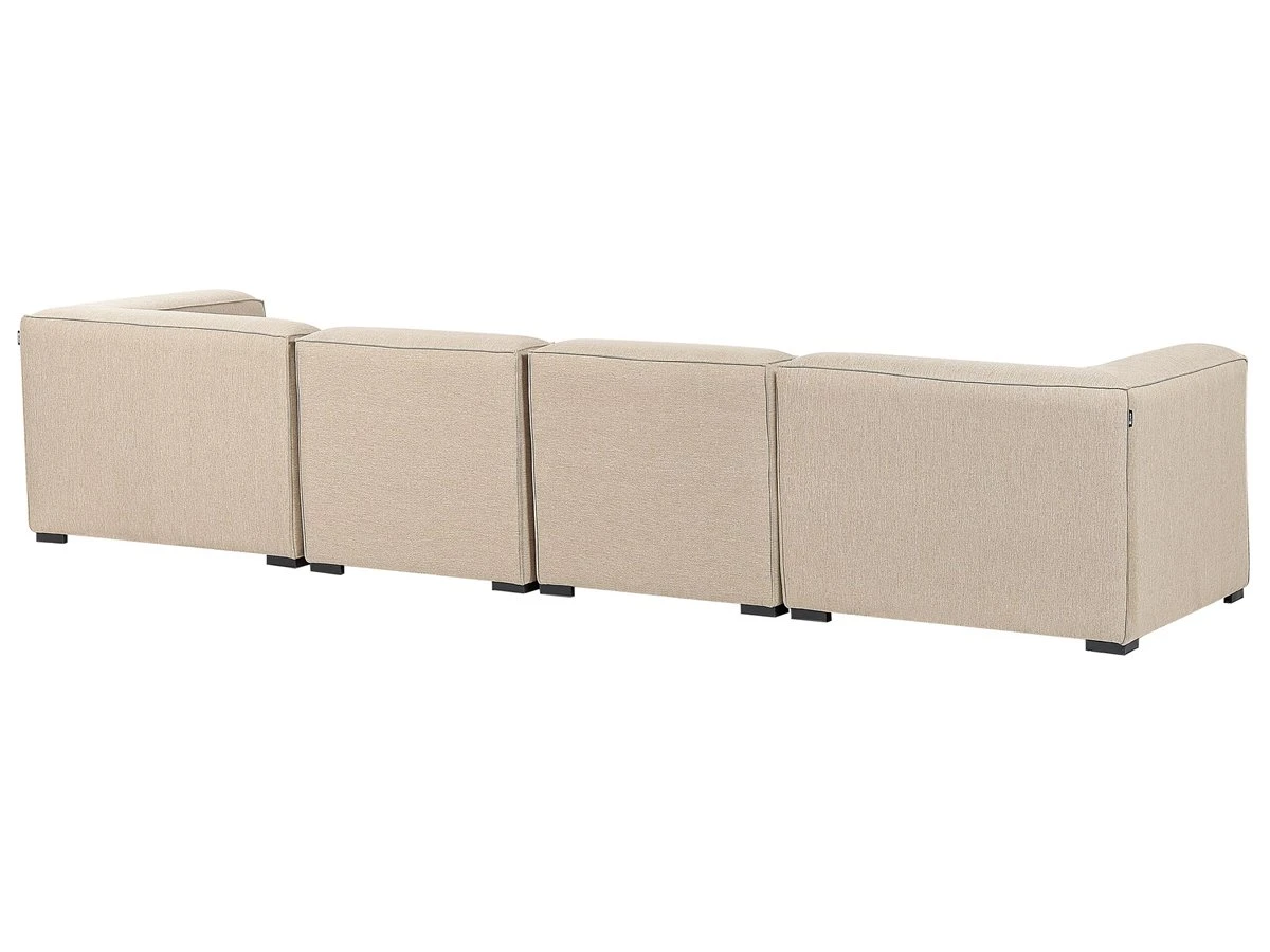 Sofá 4 Plazas Beige Arena/negro Con Reposapiés AREZZO - Imagen 10