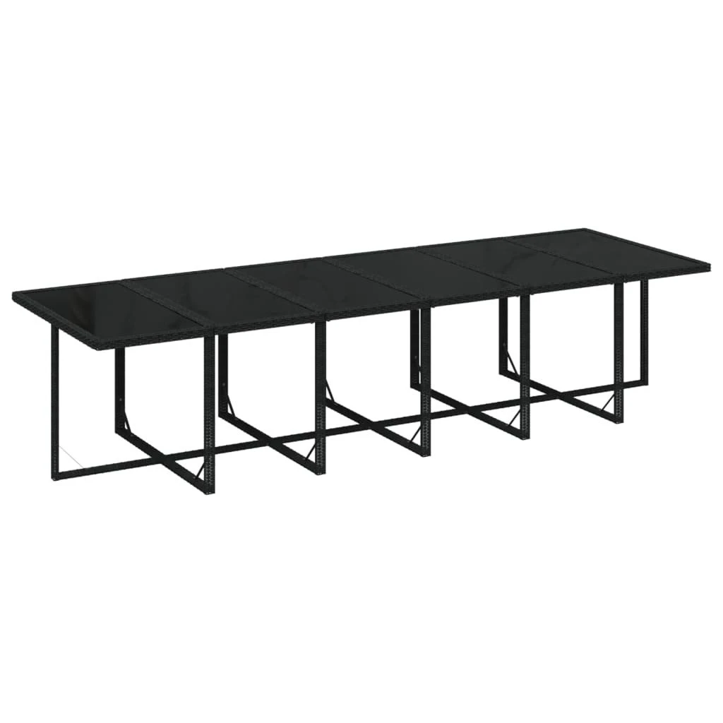 Set Comedor De Jardín 17 Pzas Con Cojines Ratán Sintético Negro VidaXL - Imagen 4
