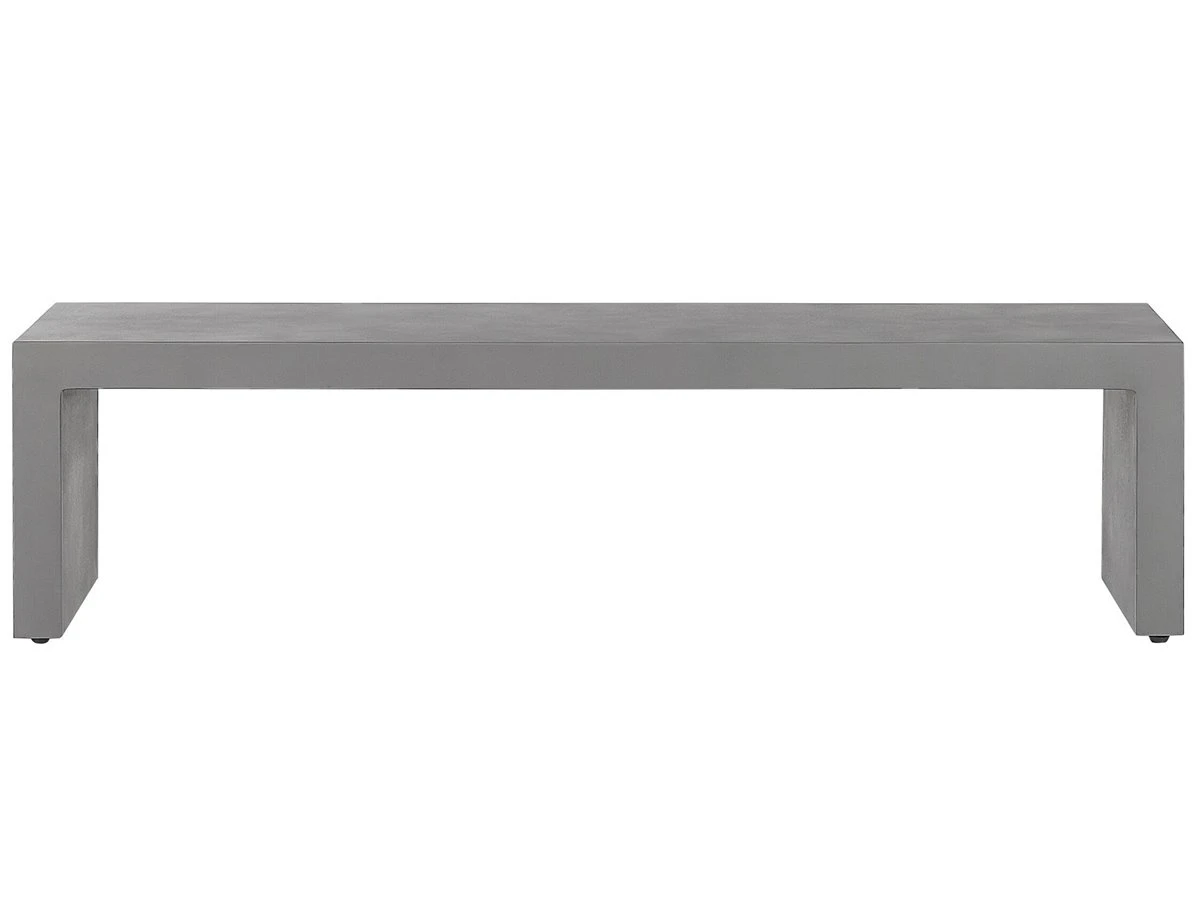 Conjunto De Jardín De Cemento Reforzado Mesa Y 2 Bancos En Forma De U Gris TARANTO - Imagen 7