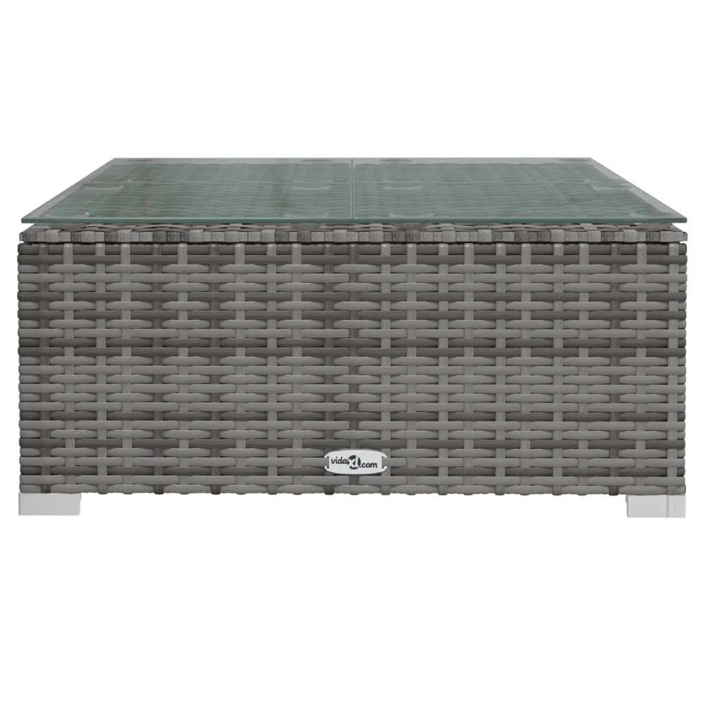 Set De Muebles De Jardín 3 Pzas Y Cojines Ratán Sintético Gris VidaXL - Imagen 6