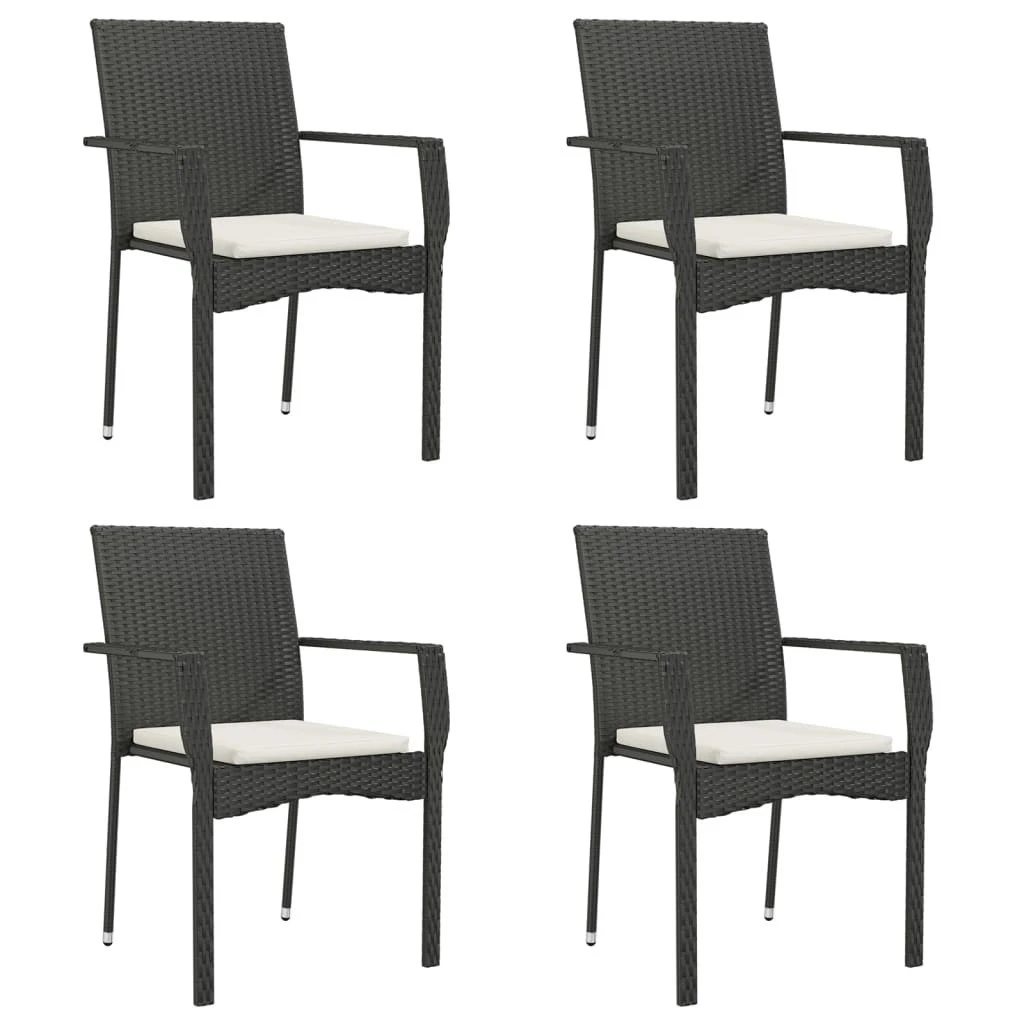 Set De Muebles Jardín 5 Pzas Con Cojines Ratán Sintético Negro VidaXL - Imagen 4