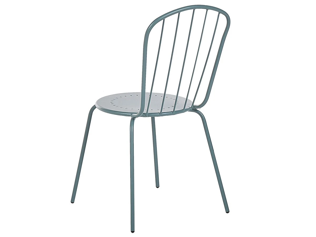 Conjunto De 8 Sillas De Jardín De Metal Azul Claro CALVI - Imagen 7