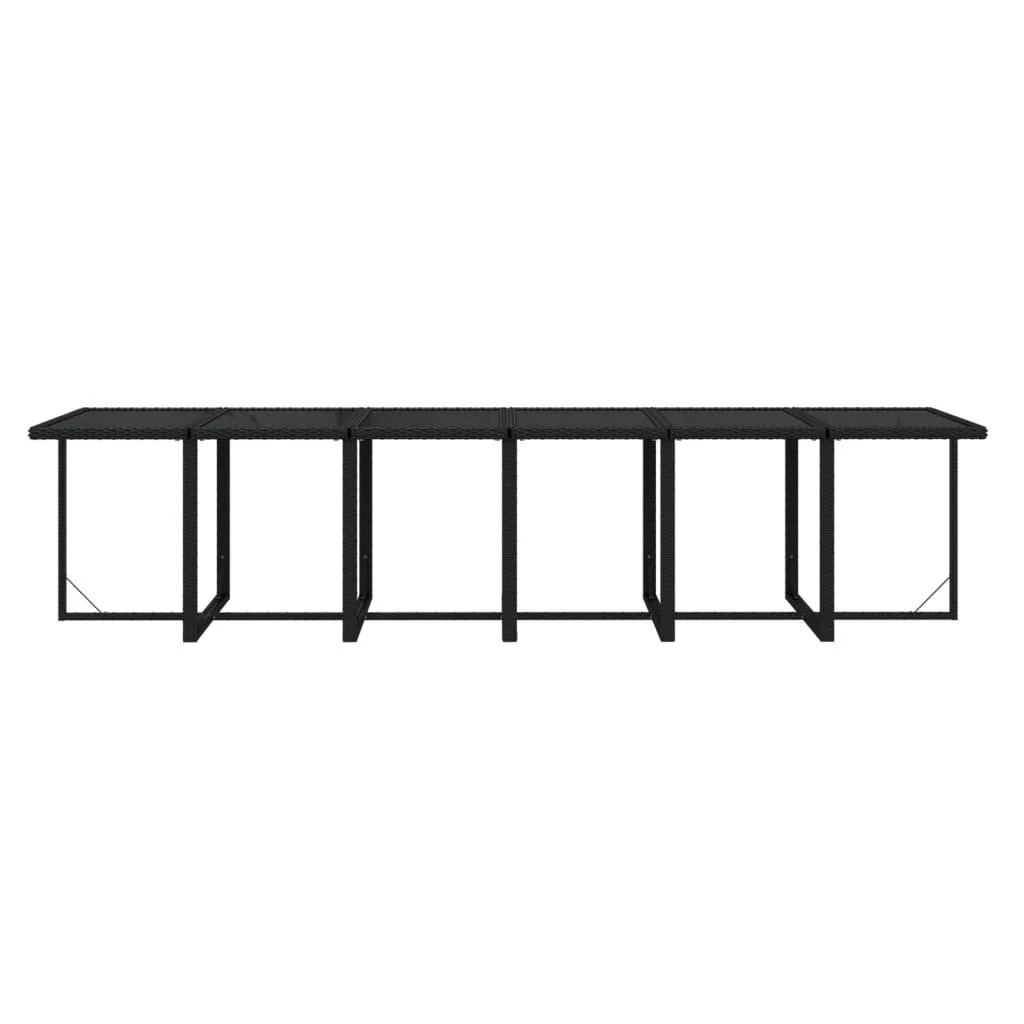 Set Comedor De Jardín 17 Pzas Con Cojines Ratán Sintético Negro VidaXL - Imagen 5