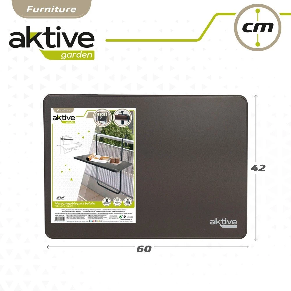 Mesa Plegable Balcón Multiposición Aktive - Imagen 7