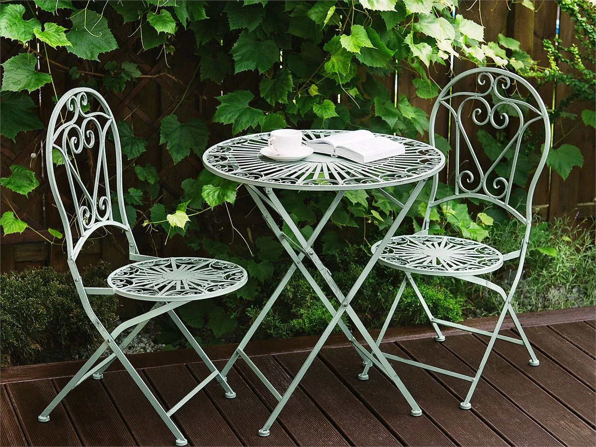 Mesa De Jardín De Metal Verde Claro ⌀ 70 Cm TRENTO - Imagen 5