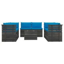 Muebles De Palets Para Jardín 9 Pzas Cojines Madera Maciza Pino VidaXL