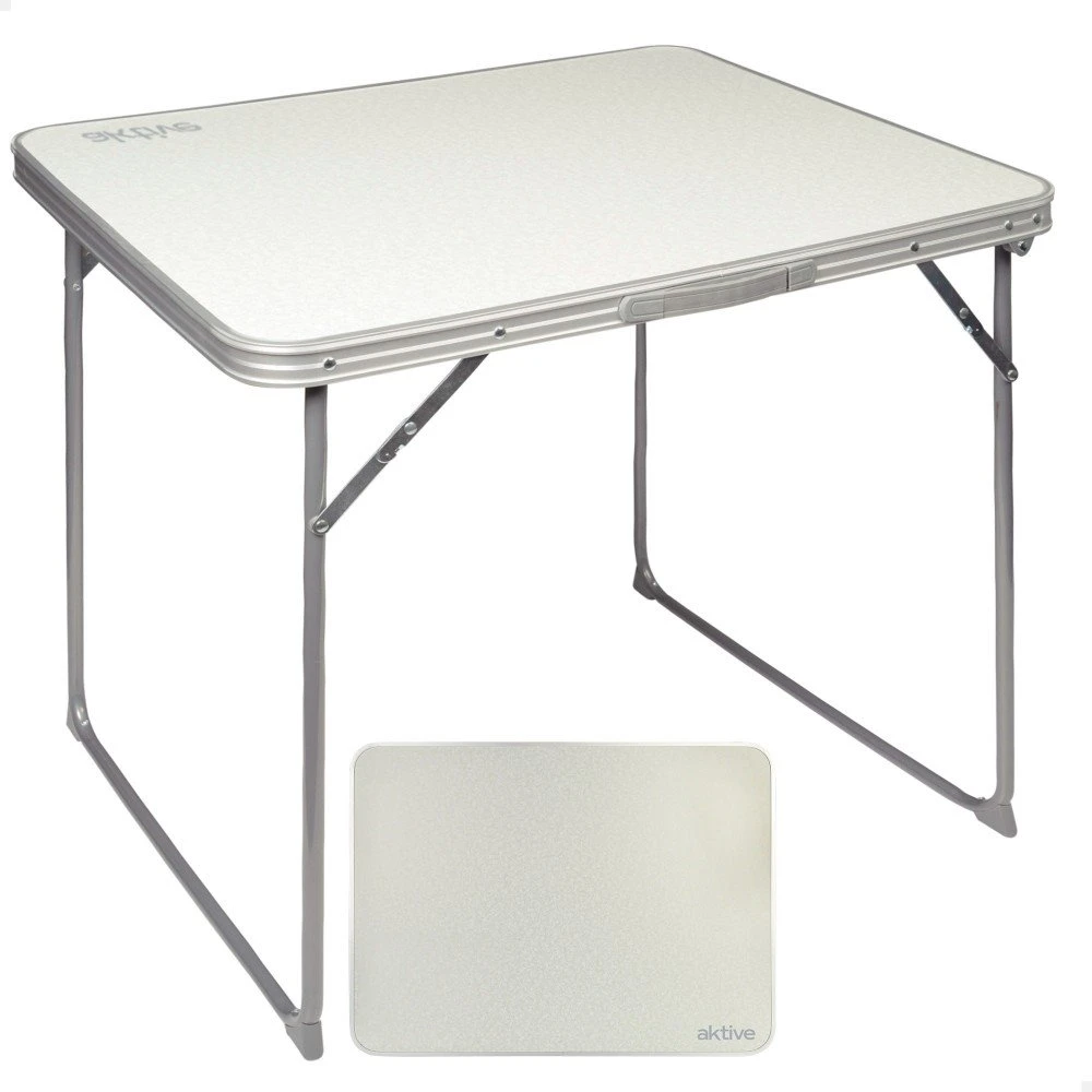 Mesa Plegable Camping Aktive Blanca