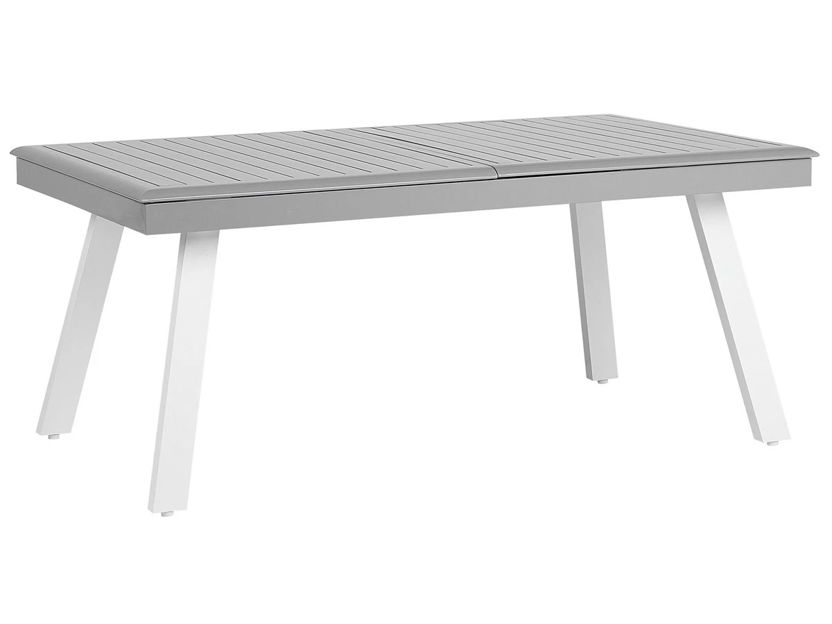 Mesa De Jardín Extensible De Metal Gris Claro/blanco 175/255 X 100 Cm PERETA - Imagen 5