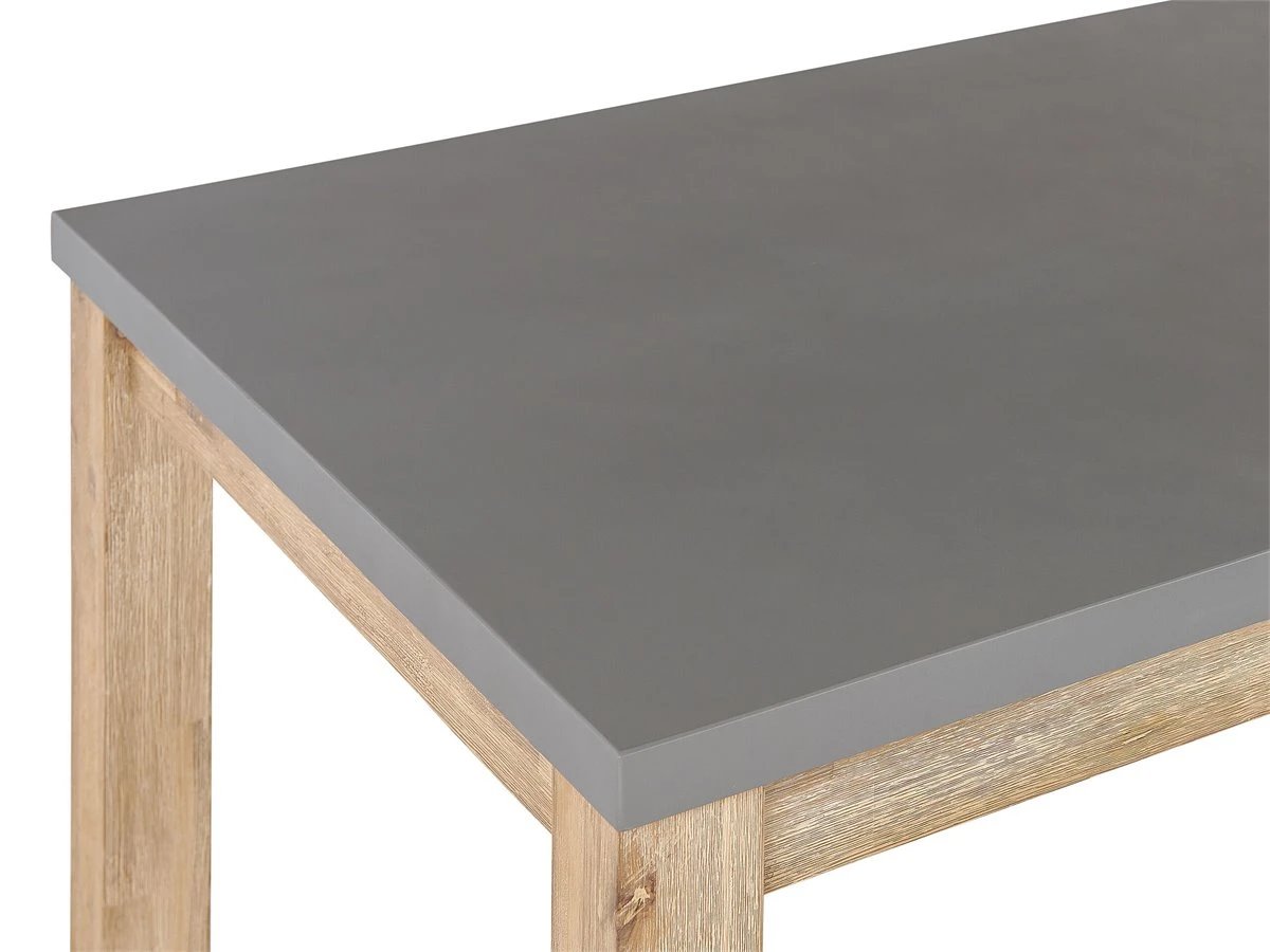 Conjunto De Jardín Mesa 2 Bancos Y 2 Taburetes De Cemento Reforzado Gris/madera Clara OSTUNI - Imagen 9