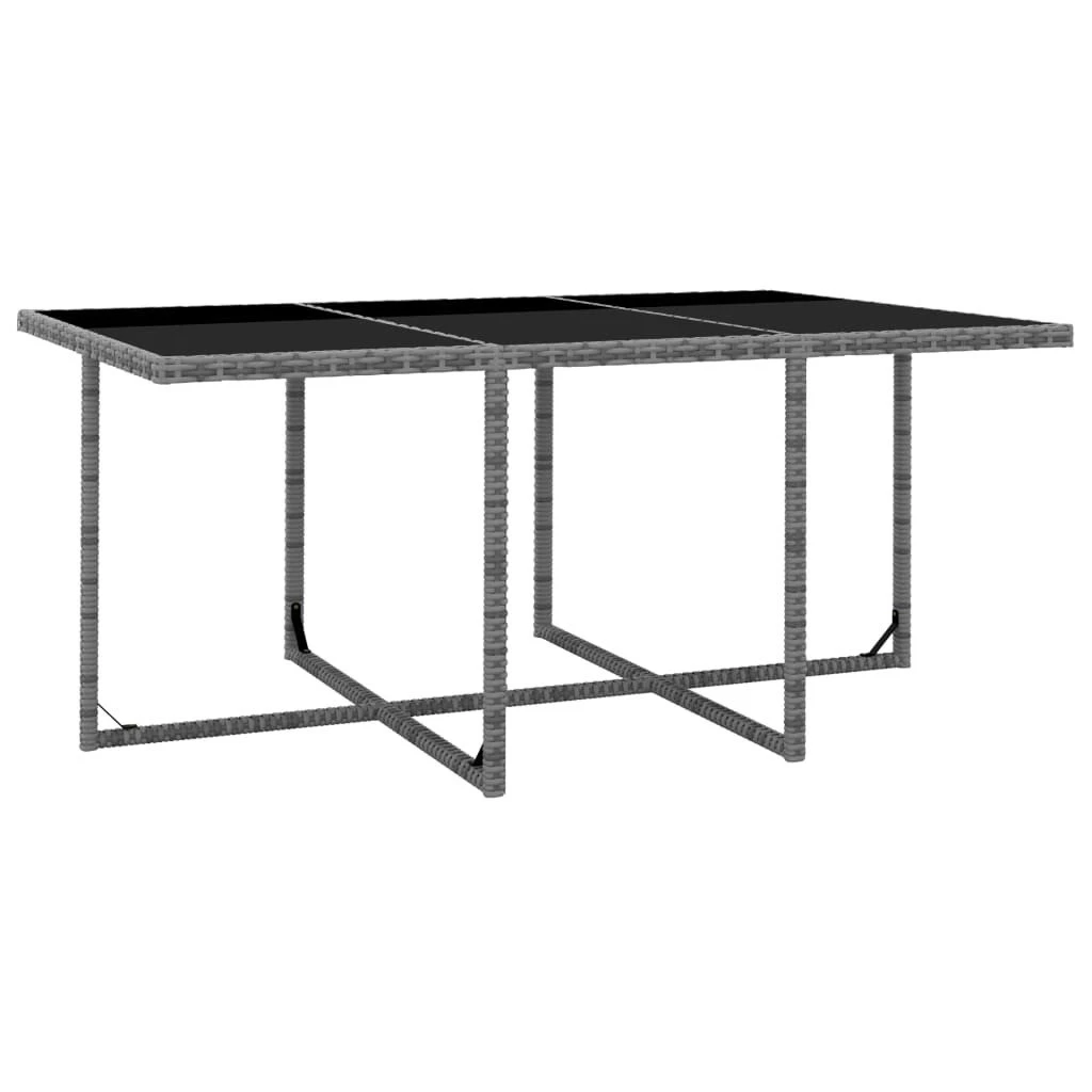 Set De Comedor De Jardín 11 Pzas Y Cojines Ratán Sintético Gris VidaXL - Imagen 5