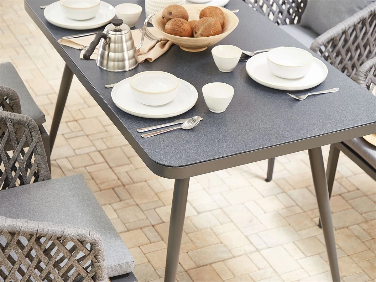 Mesa De Jardín De Metal Gris Oscuro 140 X 80 Cm LIPARI - Imagen 4