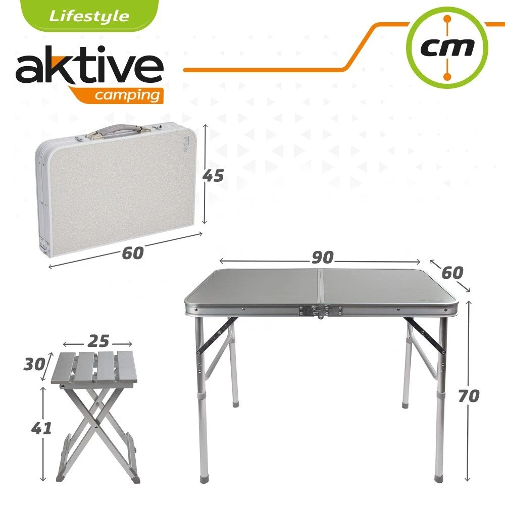 Mesa Plegable Camping Con 2 Taburetes Aktive - Imagen 6