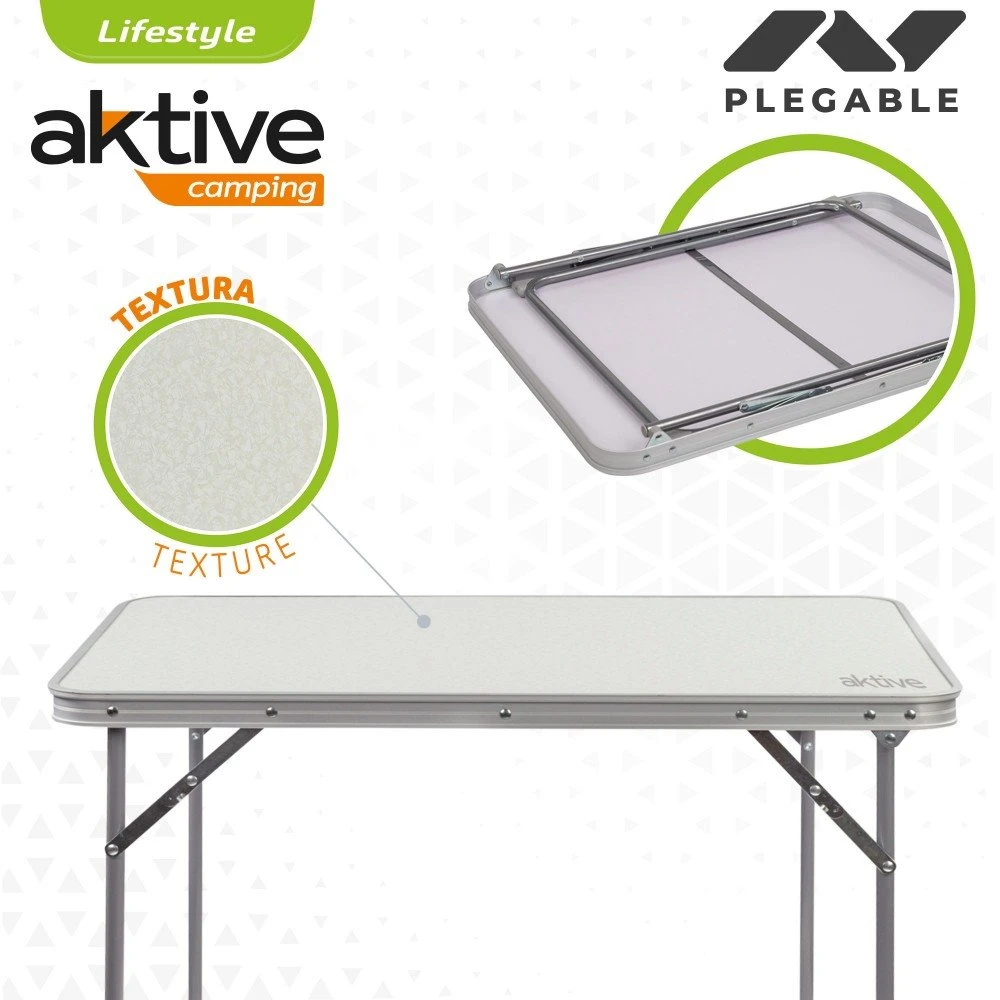 Mesa Plegable Camping Aktive Blanca - Imagen 3