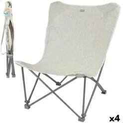 Silla Plegable Para Camping Aktive Beige 78 X 90 X 76 Cm (4 Unidades)