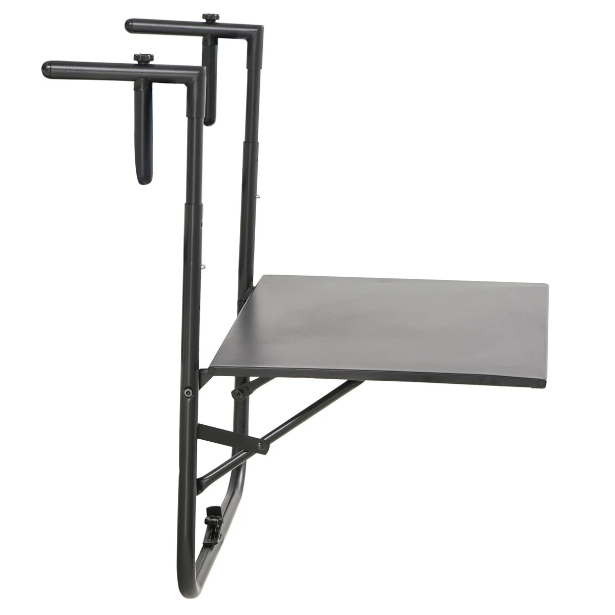 Outsunny Mesa Colgante Para Balcón Mesa De Pared De Acero Con Altura Ajustable En 4 Posiciones Carga Máx. 15 Kg Para Terraza Jardín 60x60,5x56-71 Cm Negro - Imagen 8