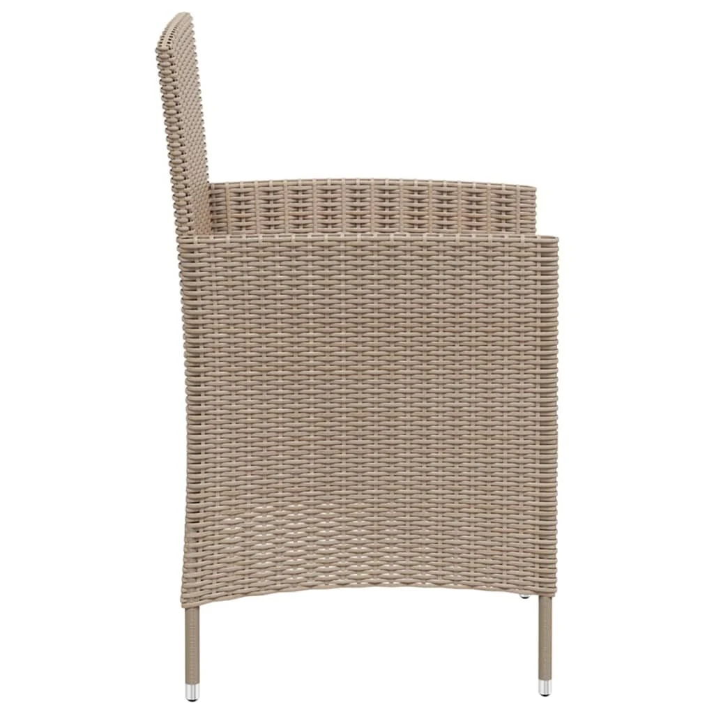 Set De Comedor De Jardín 3 Pzas Y Cojines Ratán Sintético Beige VidaXL - Imagen 5