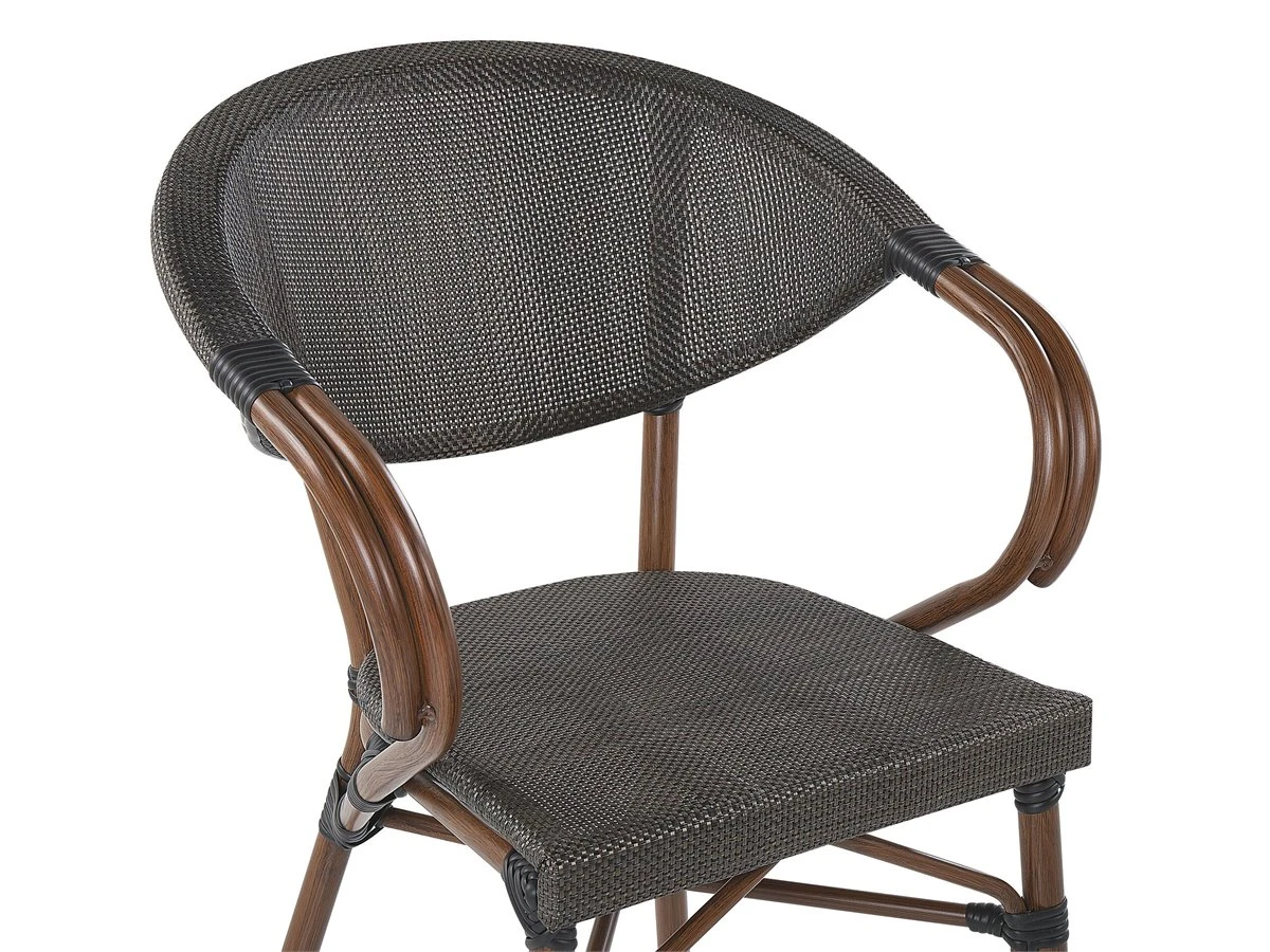 Conjunto De 4 Sillas De Jardín Gris/madera Oscura CASPRI - Imagen 8