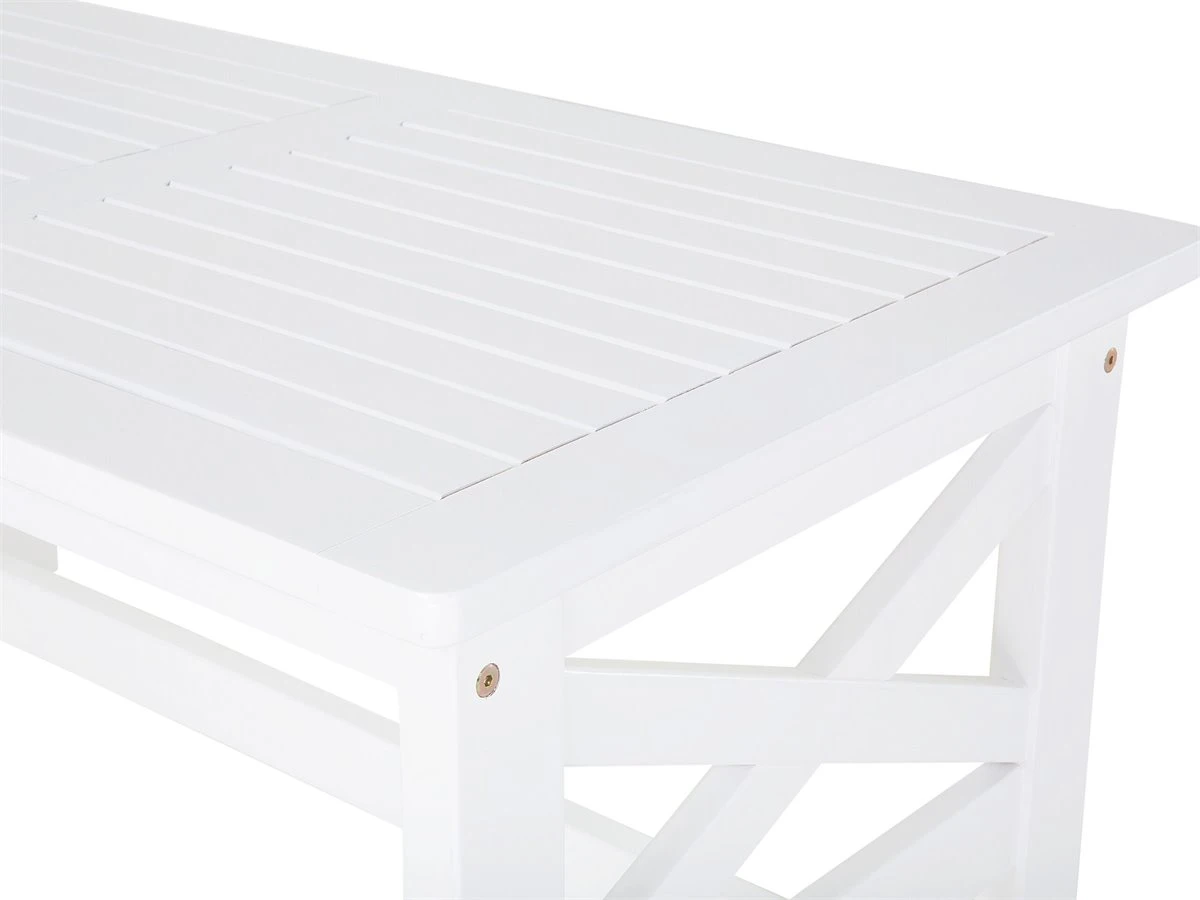 Mesa De Jardín De Madera De Acacia Blanca 100 X 55 Cm BALTIC - Imagen 8