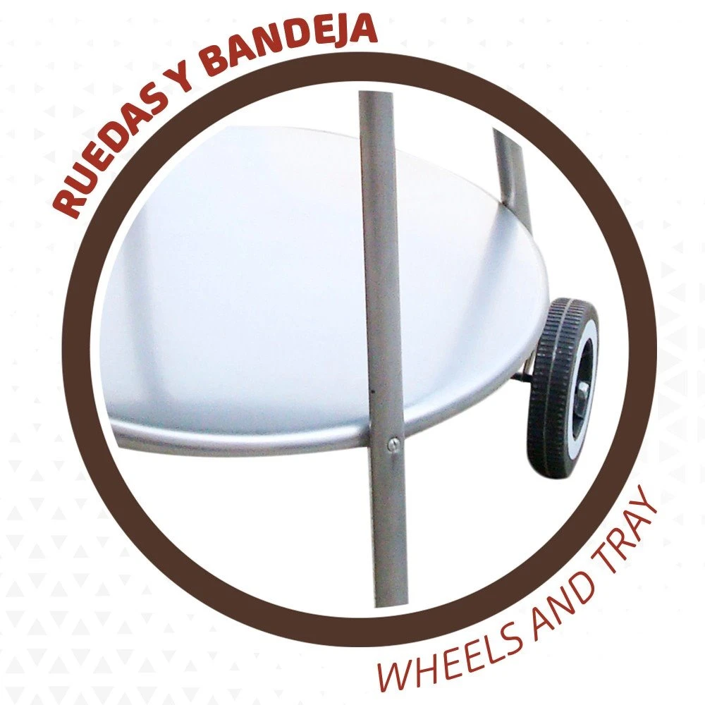 Barbacoa Redonda Portátil 4 Alturas Aktive - Imagen 5