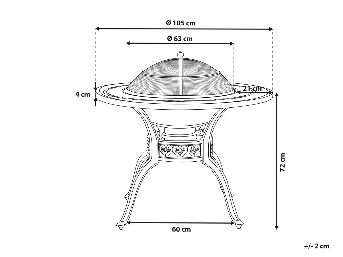Mesa De Jardín De Metal Marrón Oscuro/beige ⌀ 105 Cm MANFRIA - Imagen 3