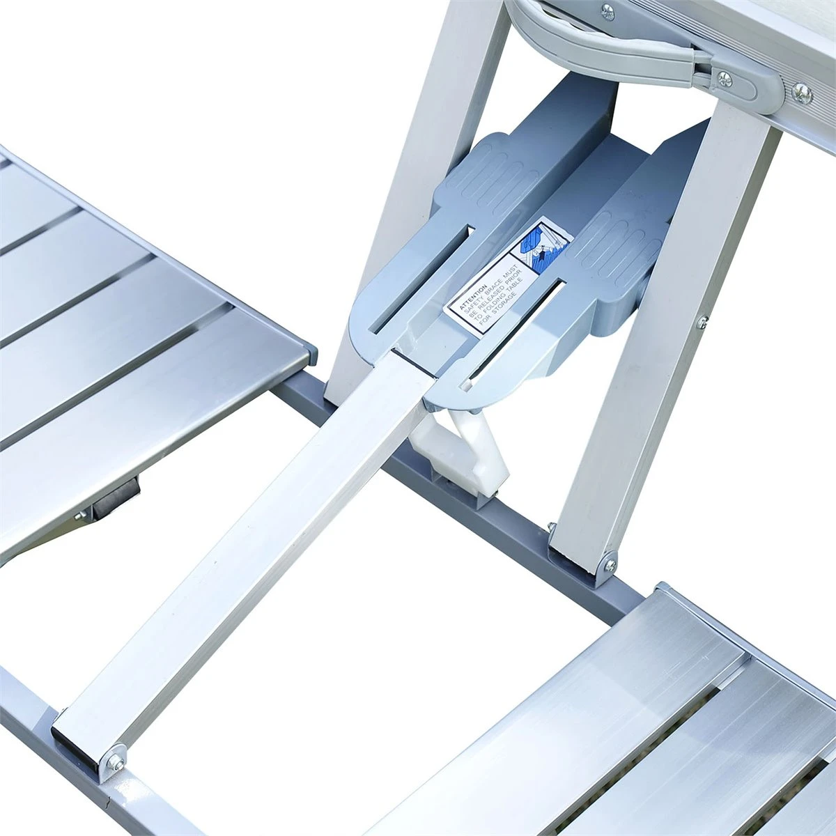 Outsunny Mesa Maleta De Camping Plegable Portátil Con 4 Asientos Y Agujero Para Sombrilla Estructura De Aluminio Para Playa Picnic 136x85,5x66 Cm Plata - Imagen 9