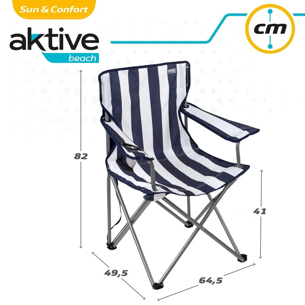 Silla Plegable Camping Con Posavasos Aktive - Imagen 6