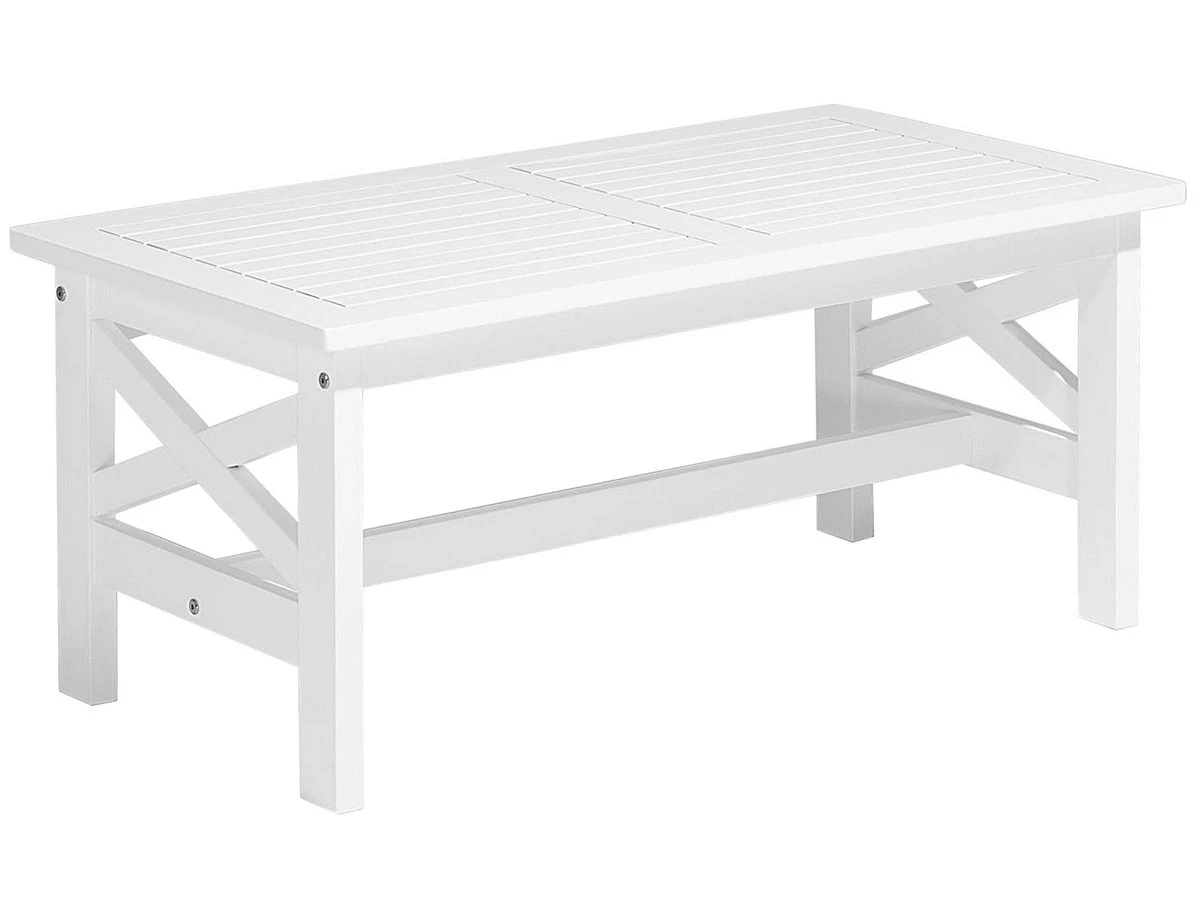 Mesa De Jardín Madera Blanca 100 X 55 Cm BALTIC II - Imagen 2