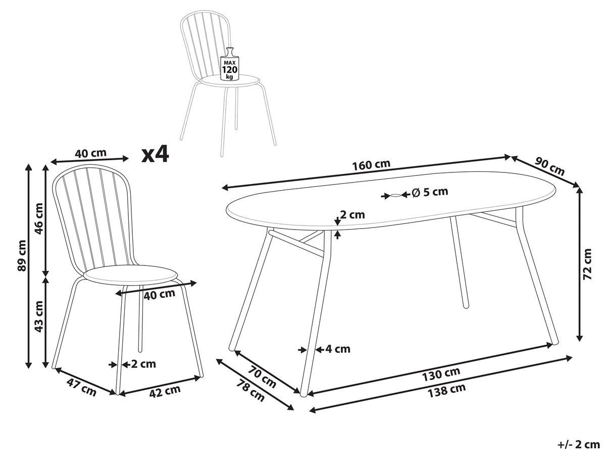 Conjunto De Jardín 4 Plazas De Metal Azul Claro CALVI - Imagen 3