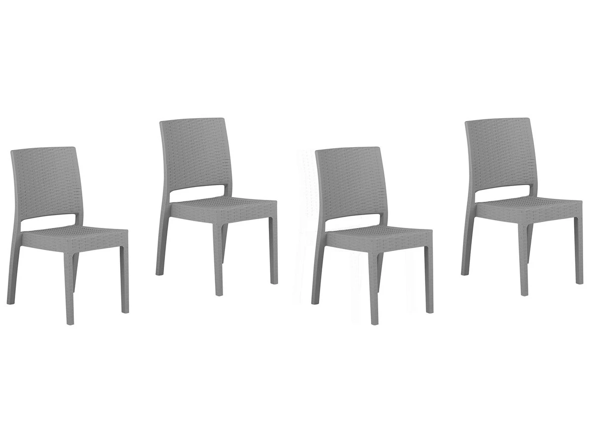 Conjunto De 4 Sillas De Jardín Gris Claro FOSSANO - Imagen 2