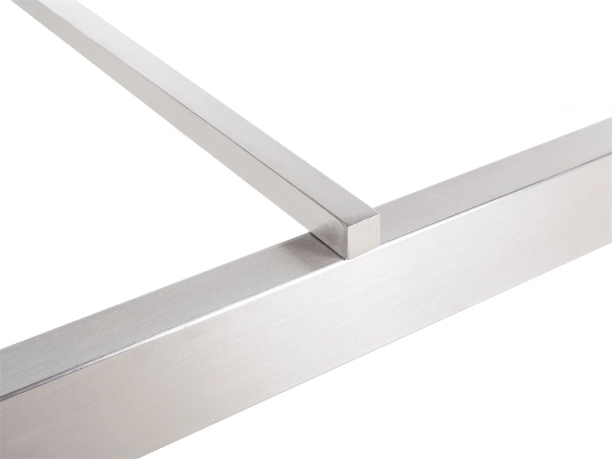 Mesa De Comedor De Metal/granito Gris Oscuro/plateado 220 X 100 Cm GROSSETO - Imagen 9