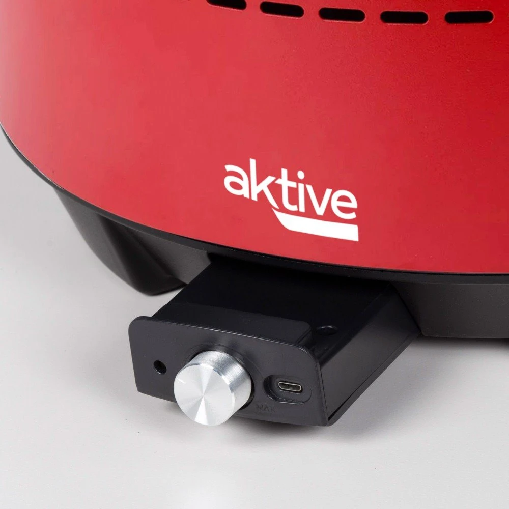 Barbacoa Sin Humo Redonda Roja 2 En 1 Sobremesa Ø34 Cm Aktive - Imagen 5