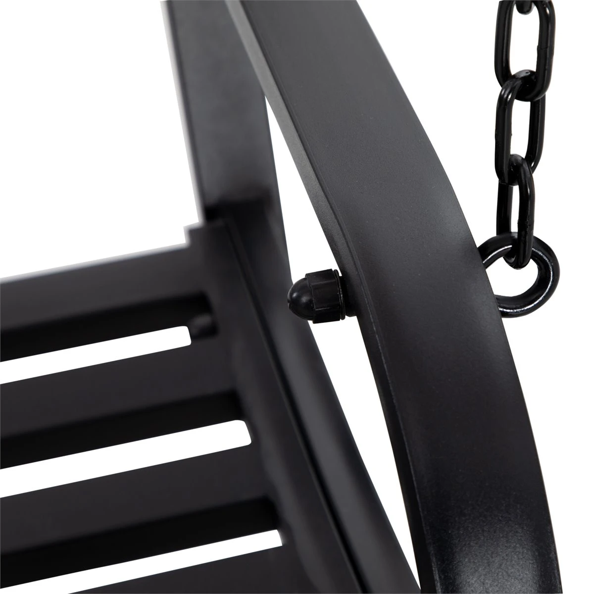 Outsunny Banco Columpio De 2 Plazas Banco Colgante De Acero Con Reposabrazos Carga Máx. 240 Kg Para Jardín Terraza Balcón Exterior 127x59,5x52 Cm Negro - Imagen 9