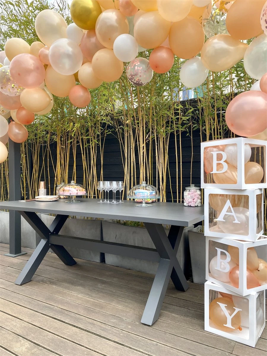 Mesa De Jardín De Metal Gris 200 X 105 Cm CASCAIS - Imagen 10