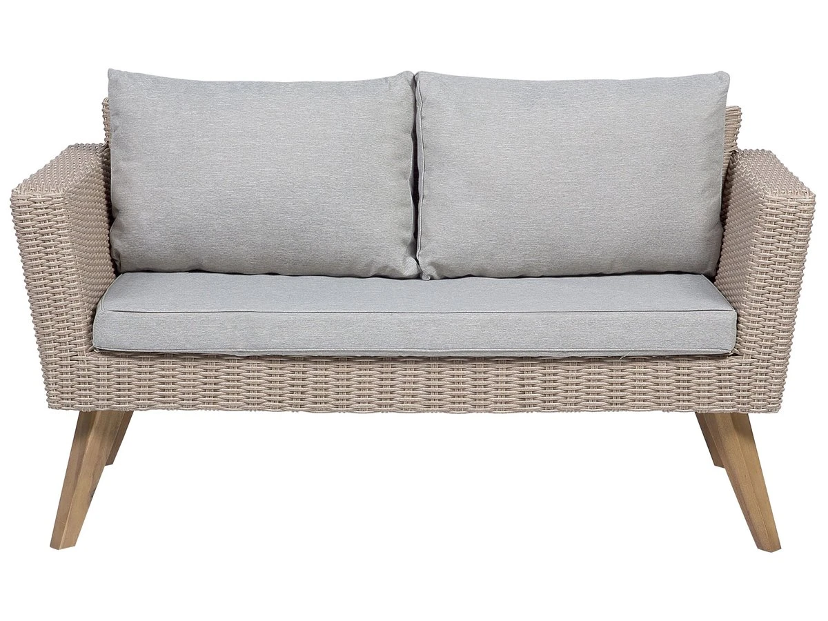 Conjunto De Jardín 4 Plazas De Ratán Color Natural VITTORIA - Imagen 4