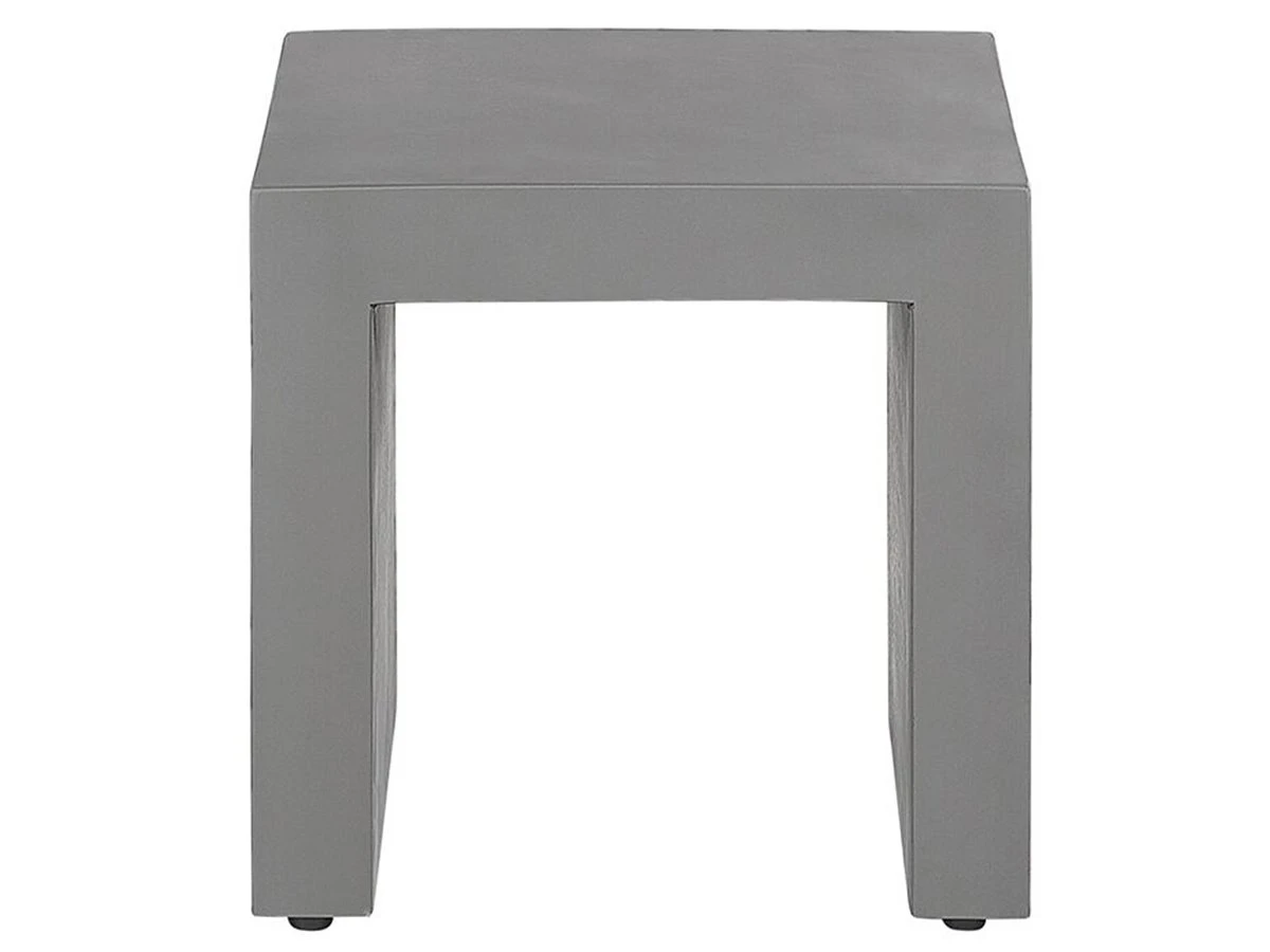 Conjunto De Jardín De Cemento Reforzado Mesa En Forma De U Y 6 Taburetes Gris TARANTO - Imagen 8