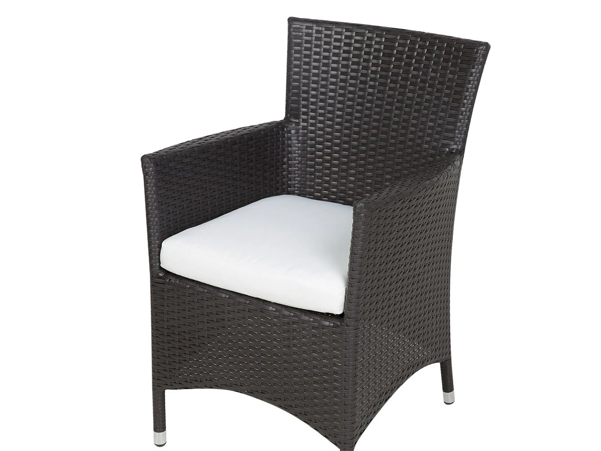 Conjunto De 2 Sillas De Jardín De Ratán Marrón Oscuro/blanco Crema ITALY - Imagen 8