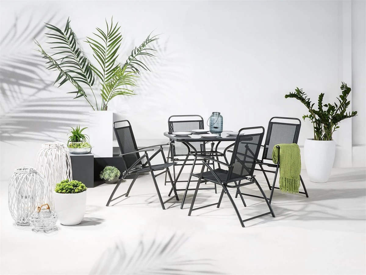 Mesa De Exterior En Acero Negro 80x80 Cm LIVO - Imagen 6