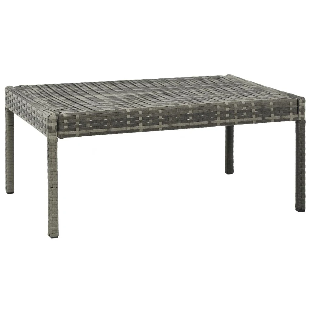 Set De Muebles De Jardín 3 Pzas Y Cojines Ratán Sintético Gris VidaXL - Imagen 5